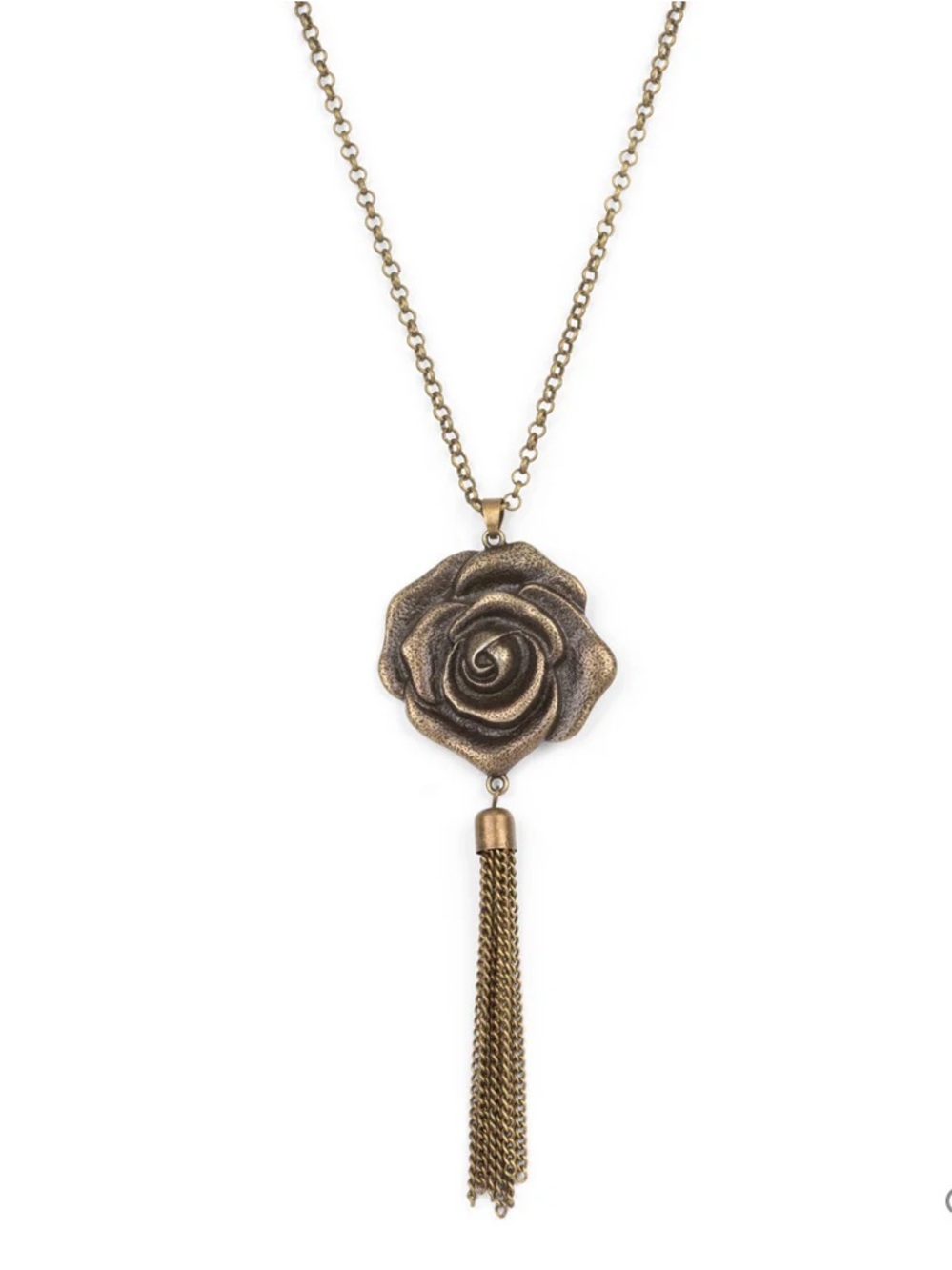 Brass Pendant Tassel Necklace
